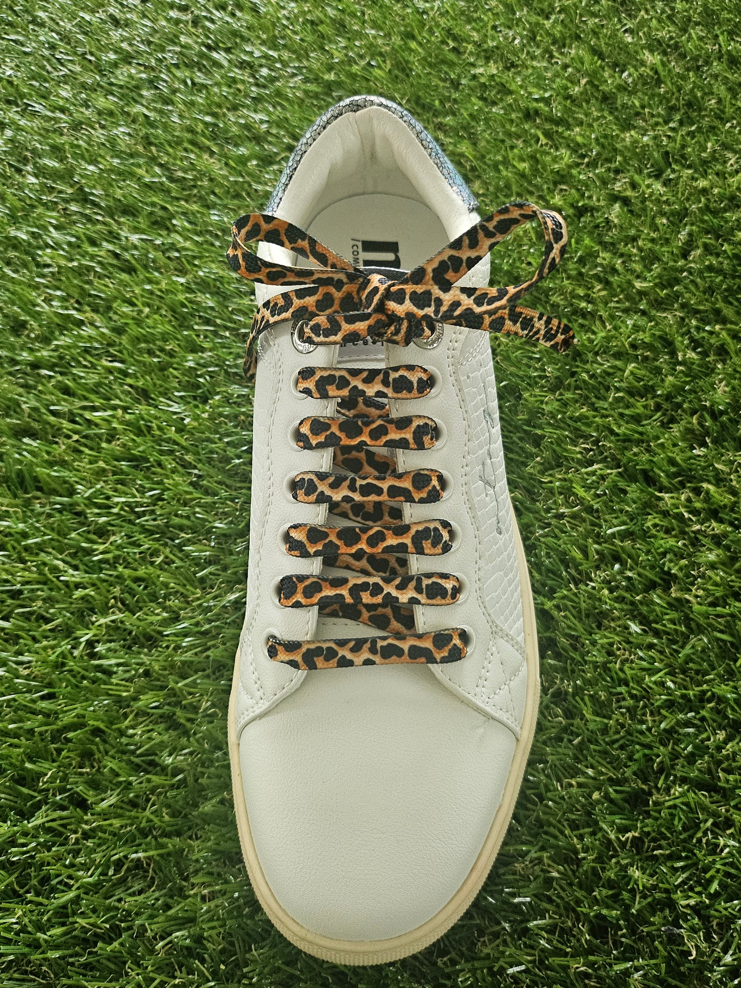 Brown animal print shoelaces – leopard pattern laces UK
