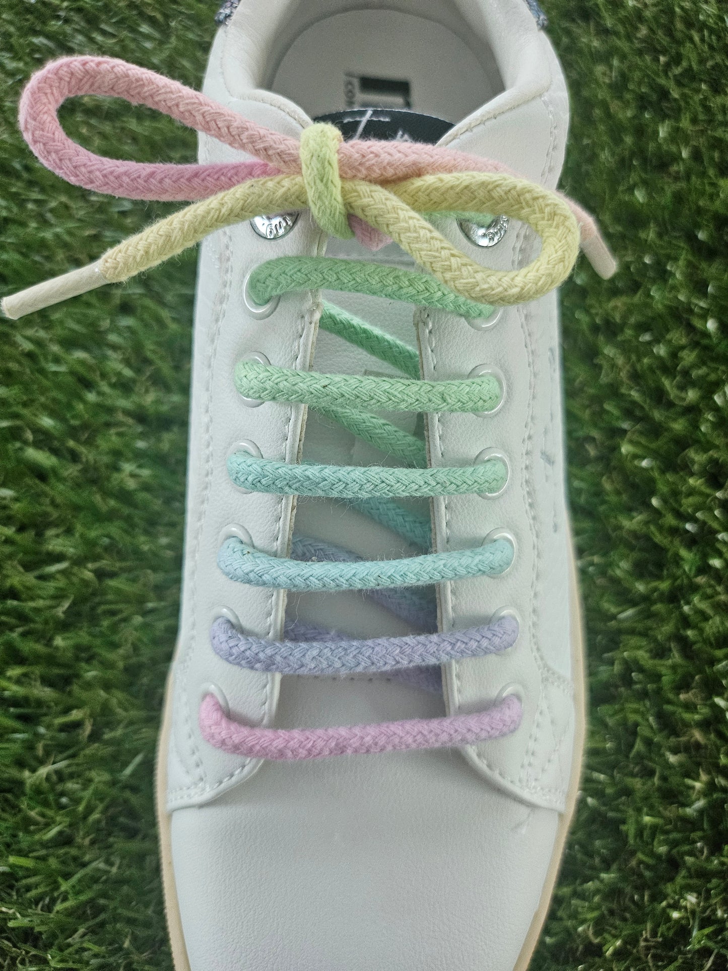 Pastel Rainbow Gradient Round Cotton Shoelaces
