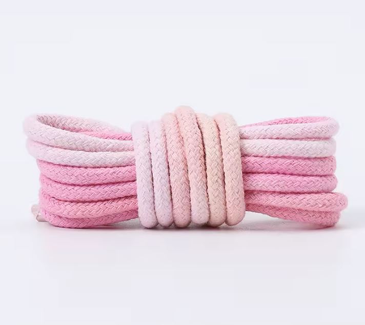Blush Pink Gradient Round Cotton Shoelaces